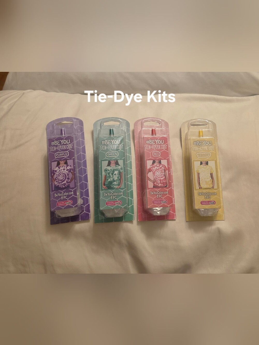 #Be You Four Tie-Dye Kits Purple Green Red & Yellow Each Kit Do It Yourself Fun